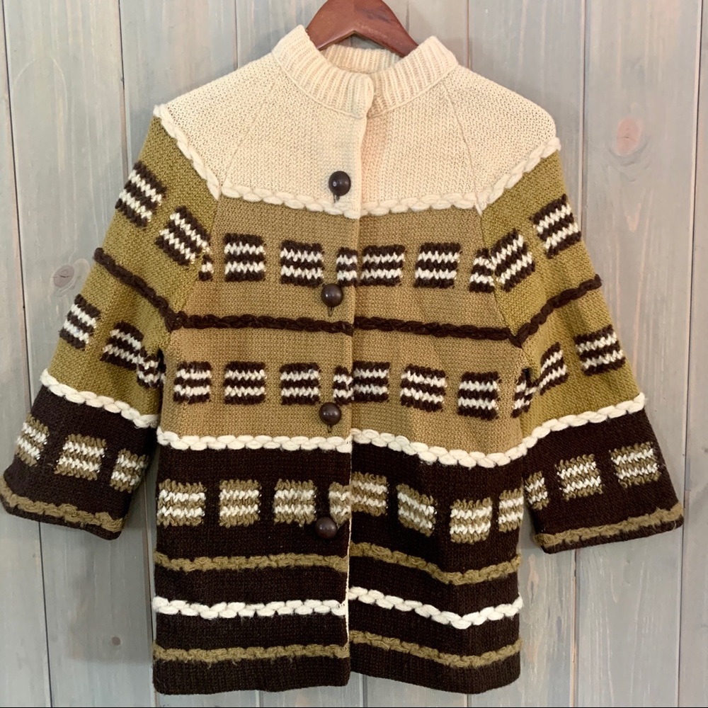 Vintage Wool Long Sweater Jacket